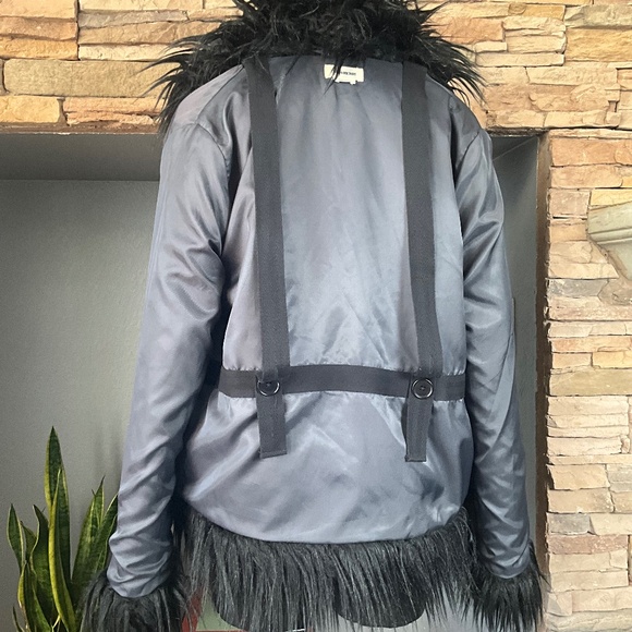 Zadig & Voltaire  FRIDAS Black Faux Fur Jacket Party Rocker Holiday Glam EU36 - Picture 6 of 11